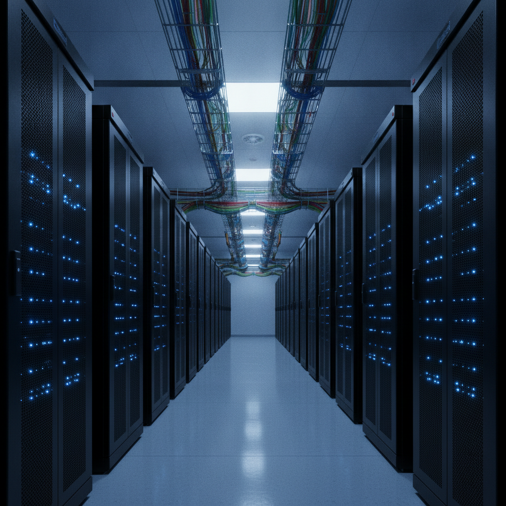 Data-centre server room interior